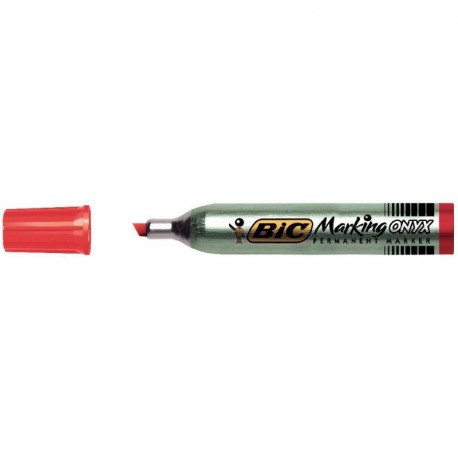 BIC  Marking Onyx 1591 Punta smussata Rosso 12pezzoi marcatore permanente 8418281 - BIC - 8418281