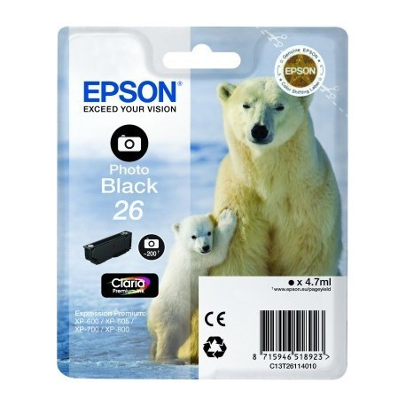 Epson Blister Cartuccia InkJet Nera Foto C13T26114010 - Epson - C13T26114010