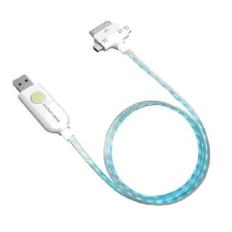 Kentron Cavo luminoso e ricarica con Mini USB, Micro USB e 30 pin 1 Mt per iPod, iPhone, iPad KELIGHTRIO - Kentron - KELIGHTRIO