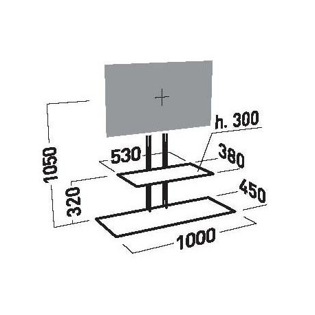 ITB Staffa per montaggio a Pavimento Studio 1000 per Tv  Monitor fino a 50   portata 40 Kg VESA Acciaio Nera AMER035061 - ITB - AMER035061