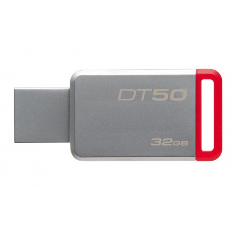 Kingston Technology  DataTraveler 50 32GB 32GB USB 3.0 3.1 Gen 1 Tipo-A Rosso, Argento unità flash USB DT5032GB - Kingston Technology - DT50/32GB