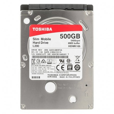Toshiba  L200 500GB 500GB Serial ATA III disco rigido interno HDWK105UZSVA - Toshiba - HDWK105UZSVA
