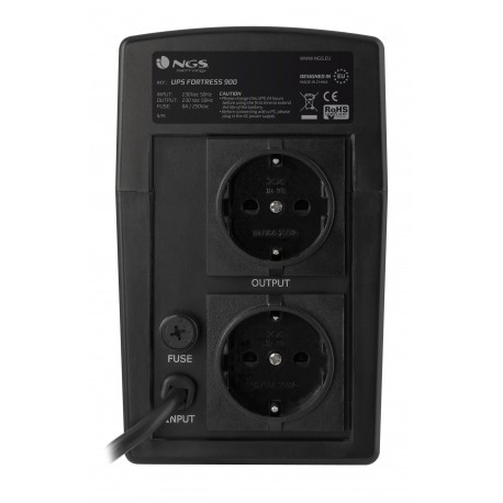 NGS UPS Fortress 900 Nero 450 W 750 VA con 2 Prese AC - NGS - FORTRESS900