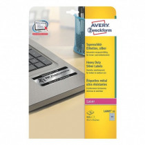 Avery  Etichette in poliestere argento - per stampanti Laser bianconero - 45,7 x 21,2 mm L6009-20 - Avery - L6009-20