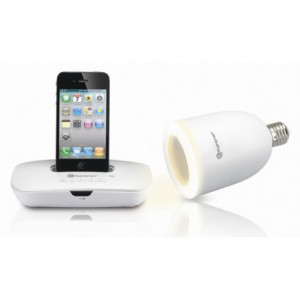 Kentron Docking + Lampada Audio Wireless Bianchi per iPod, iPhone KESOUNDLITE - Kentron - KESOUNDLITE