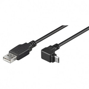 Goobay Cavo USB A Maschio / Micro USB B Maschio Angolato 1,8 Mt Nero ICOC MUSB-A-018ANG - Goobay - ICOC MUSB-AA-018ANG