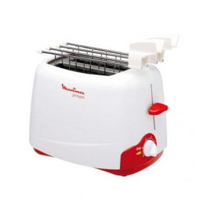 Moulinex Tostapane 550 W 2 pinze cassetto raccogli briciole Bianco, Rosso TT1200 - Moulinex - TT1200