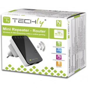 Techly  Ripetitore Router Wireless 300N da Muro Repeater2 I-WL-REPEATER2 - Techly - I-WL-REPEATER2